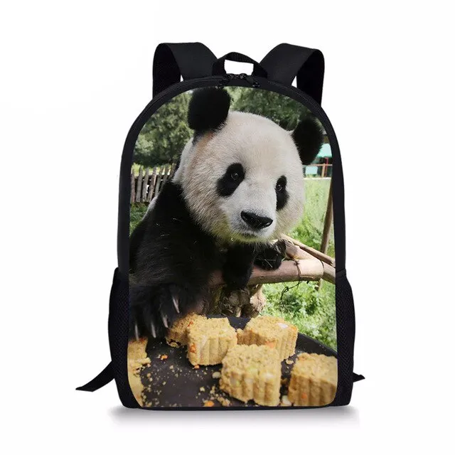 3D Panda Print Men Backpack