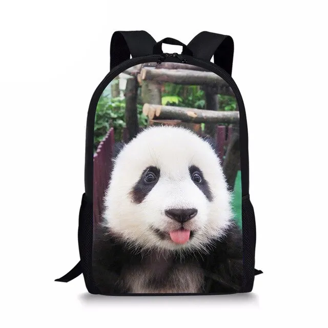 3D Panda Print Men Backpack