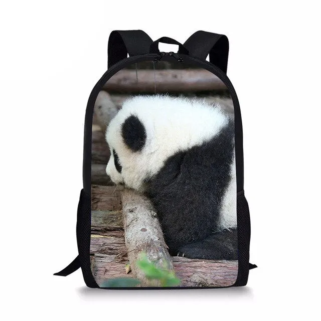 3D Panda Print Men Backpack