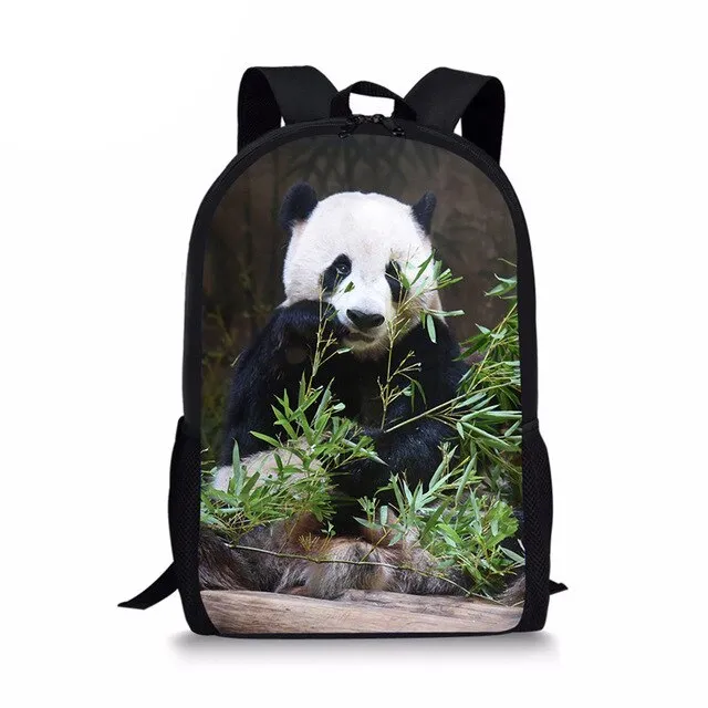 3D Panda Print Men Backpack