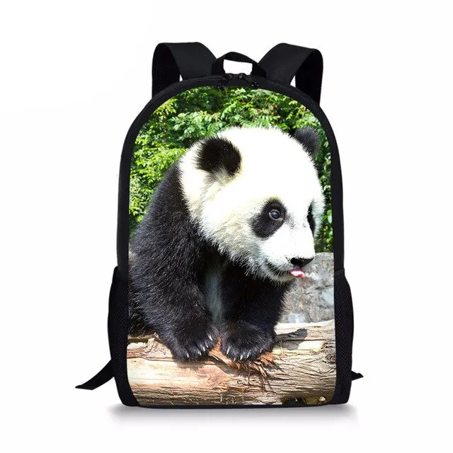 3D Panda Print Men Backpack