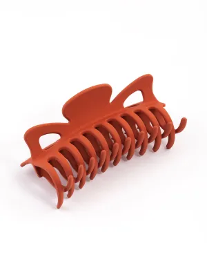 Acrylic Matte Orange Cut Out Claw Clip