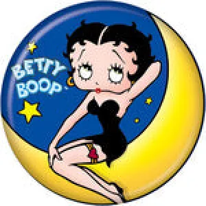 Betty Boop Metal Button Moon