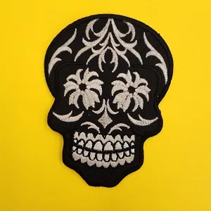 Black Skull Iron on Patch