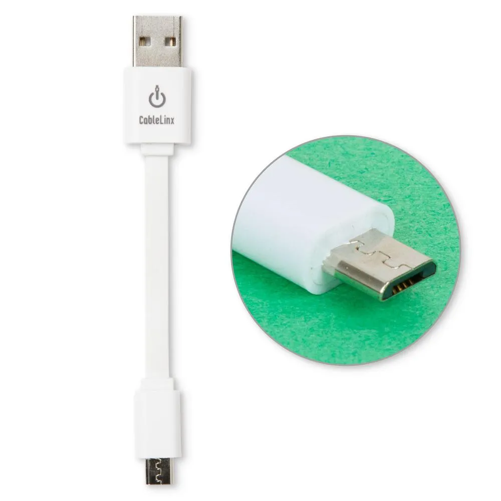 CableLinx 4″ Micro to USB-A Charge Flat Cable