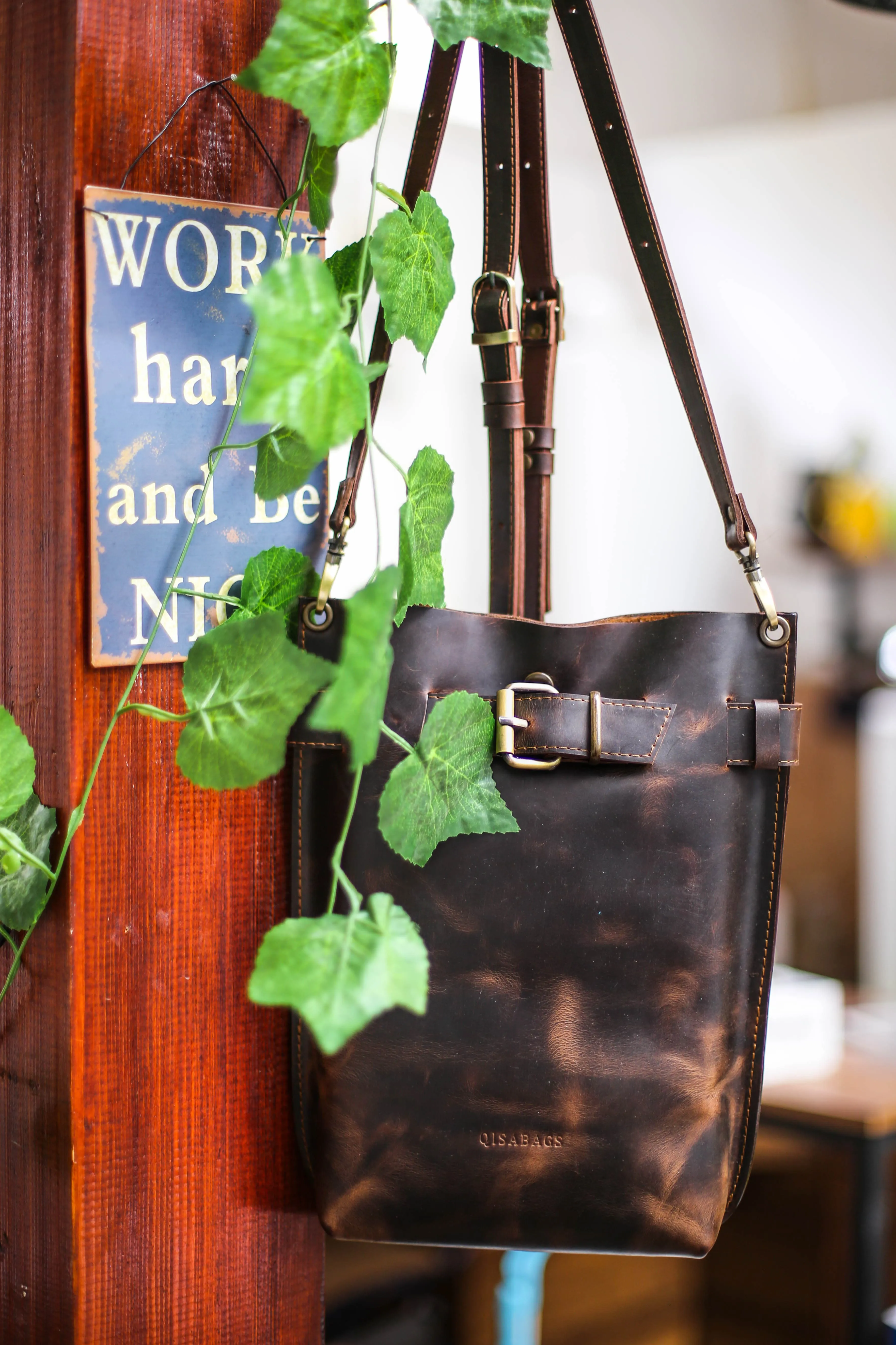 Dark Brown Standard Leather Bag