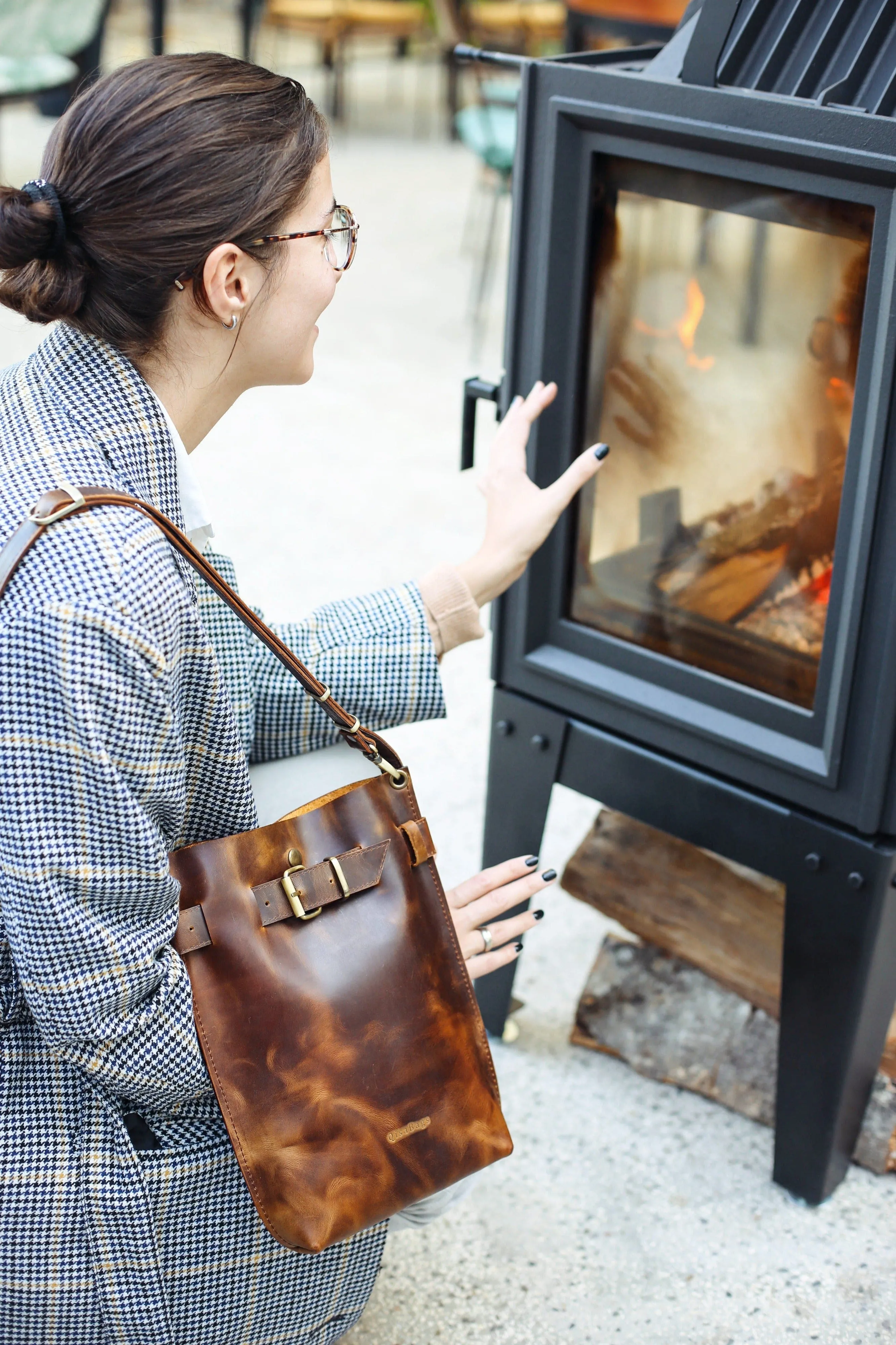 Dark Brown Standard Leather Bag