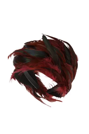 Feather Headband - Maroon