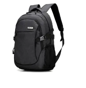 Men Grey Shcool Bag School Backpack USB Battery Charging Backpack