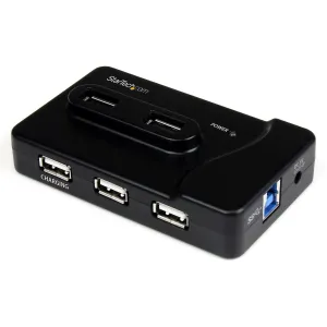 Startech.Com 7 Port Usb Hub - 2 X Usb 3A, 4 X Usb 2A, 1 X Dedicated Charging Port - Multi Port Powered Usb Hub With 20W