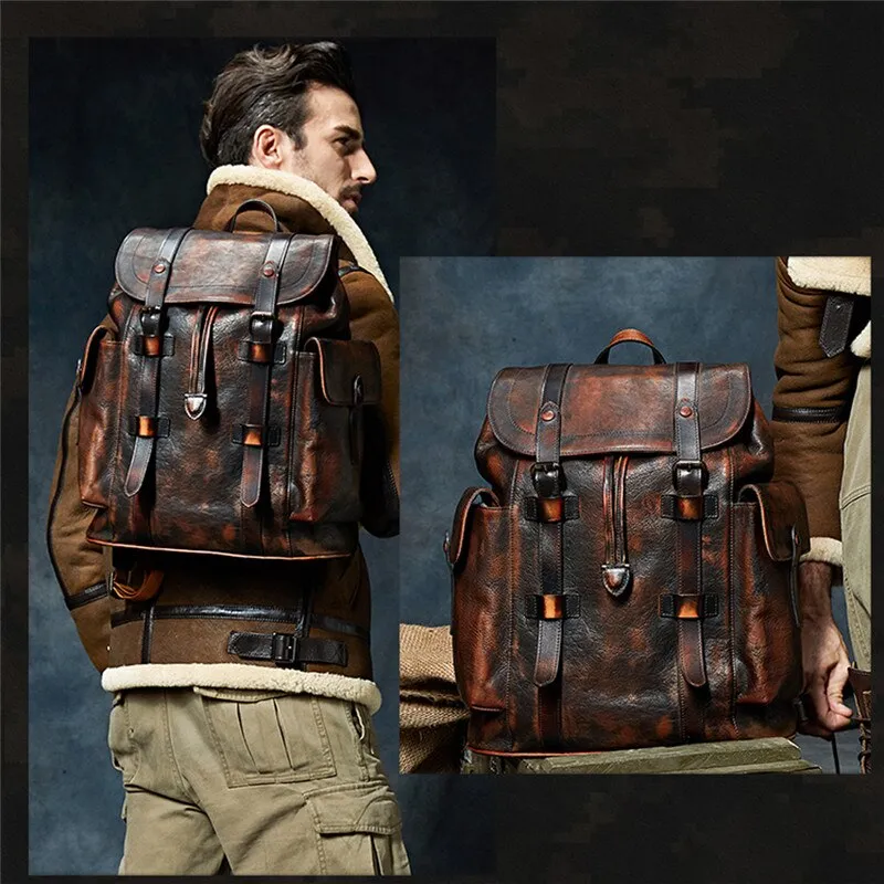 TEEK - Real Leather DB Military Backpack