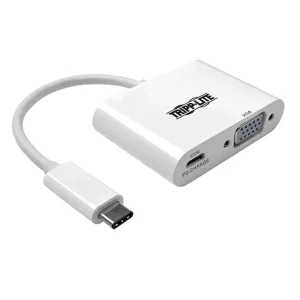 Tripp Lite Usb C To Vga Video Adapter Converter W/ Usb-C Pd Charging Port, Usb Type C To Vga, Usb Type-C 6In - External