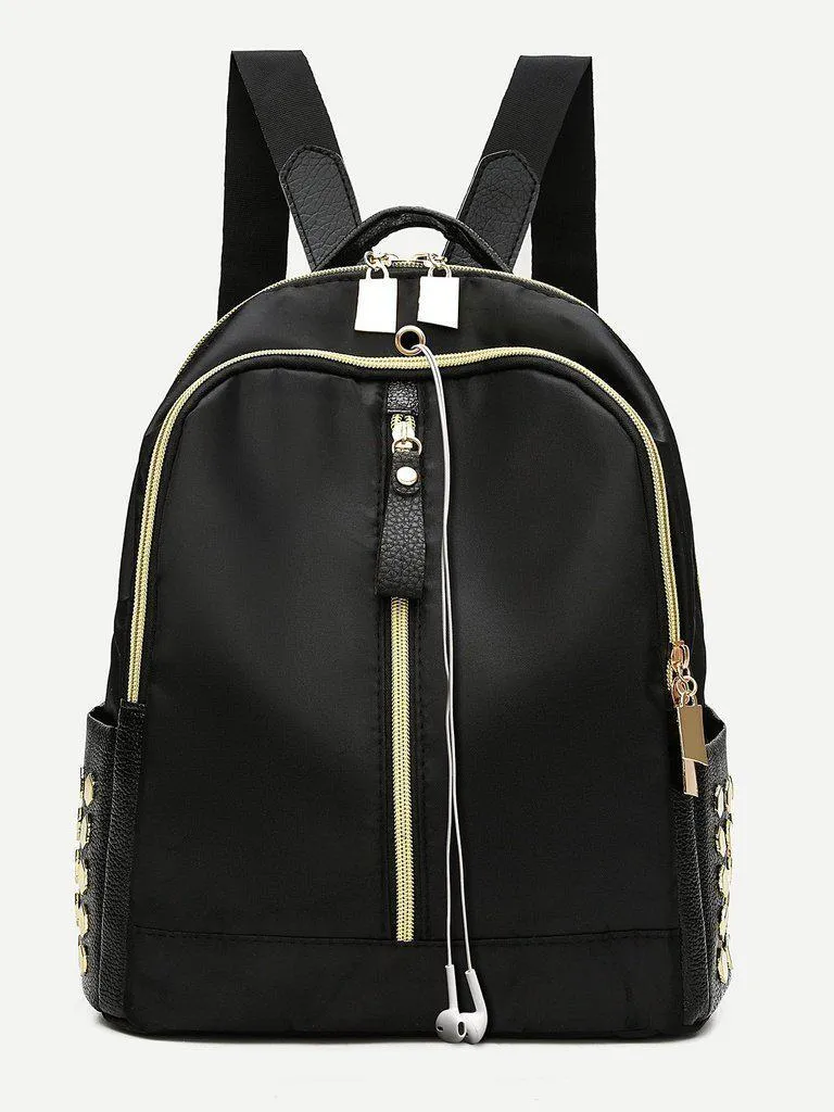 Zip Front Side Pocket Backpack