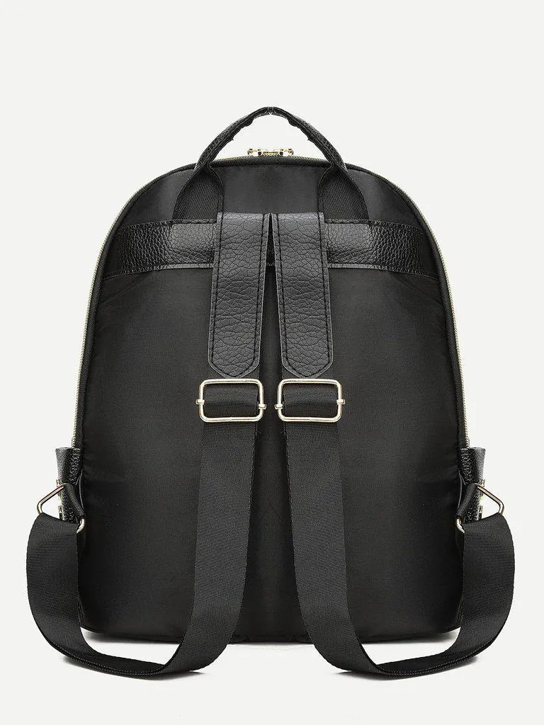 Zip Front Side Pocket Backpack